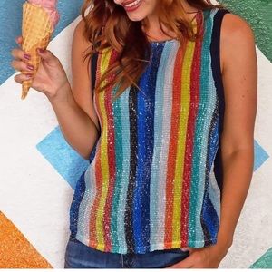 EVA FRANCO Coconinno Gail
Rainbow Striped Tank Top size XL